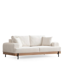 Atelier Del Sofa Eti Oak 3 Seater - White